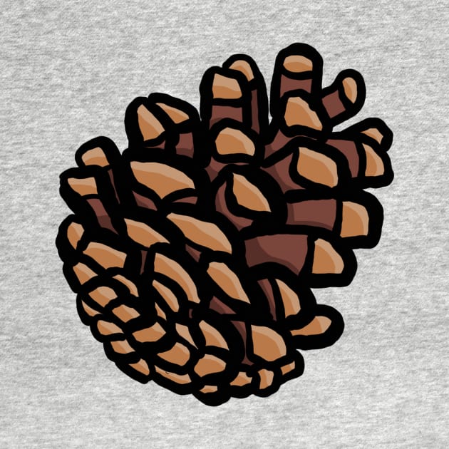 Simple cartoon pinecone digital illustration, autumn nature trees woody by AlmightyClaire